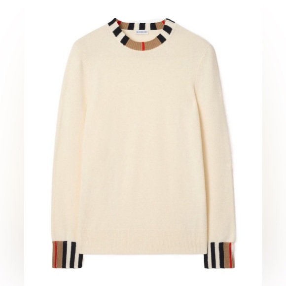 Burberry Sweaters - Burberry Icon Stripe cashmere sweater white M
